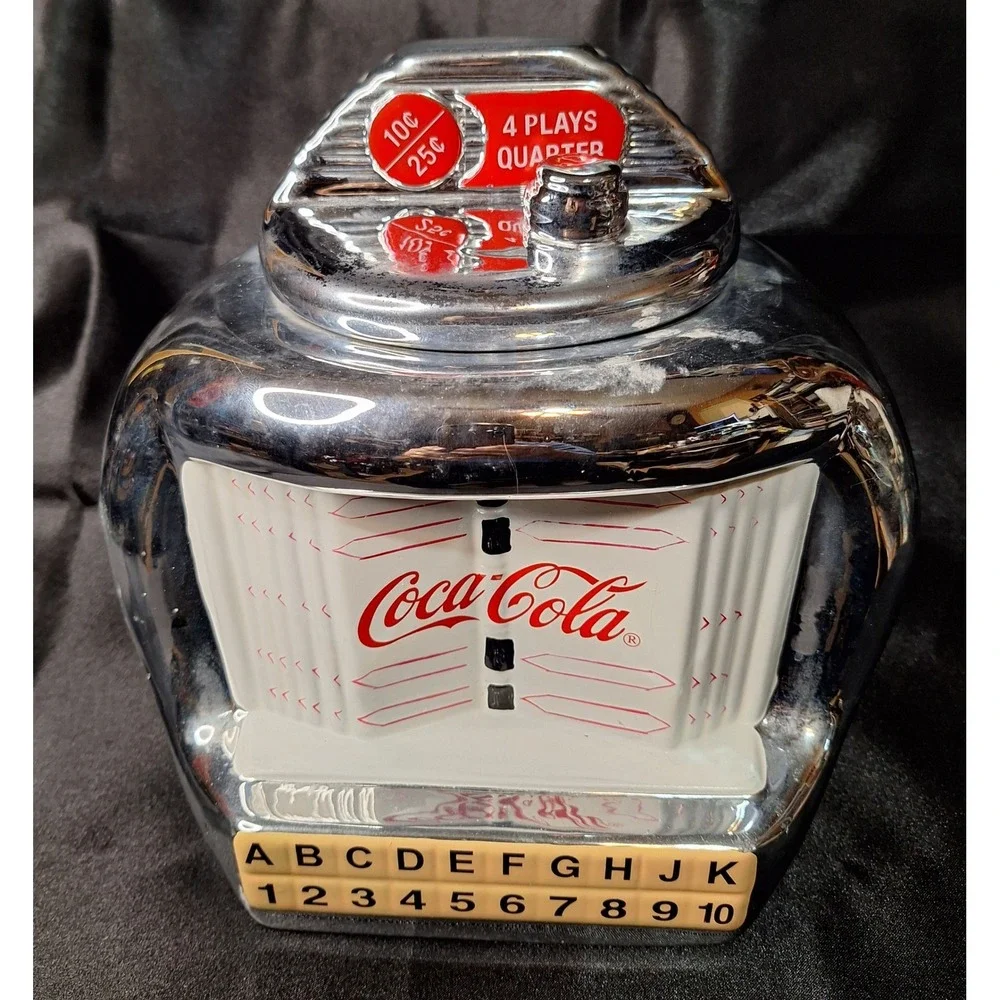 Coca-Cola Jukebox Cookie Jar Chrome Ceramic Gibson Housewares 2000 Retro Diner